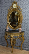 Zámecká konzola se zrcadlem - krásný set