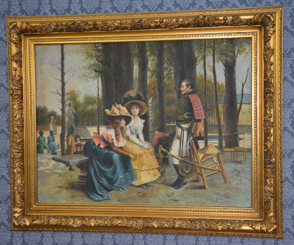 Zámecký obraz-Generál s dámami-UNIKÁT