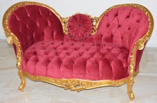 Zámecké řezbované sofa - čalouněné