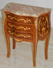 Zámecká intarzovaná komoda s mramorovou deskou