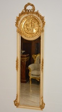 Zámecké zrcadlo s obrazem - krásně zdobené - 177cm