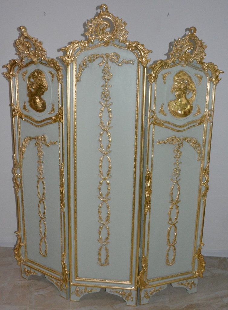 Zámecký paravan s dámami - krásný kus