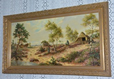 Starožitný obraz - Romantika - olej na plátně