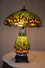 Tiffany lampa s vážkami - Velká-Svítící podstavec