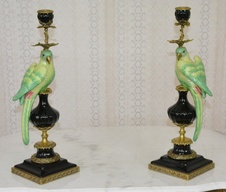 Zámecké svícny - porcelán + bronz - KRÁSNÉ - 48 cm