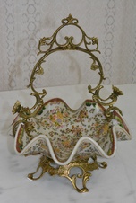 Zámecká mísa s motýly - porcelán + bronz