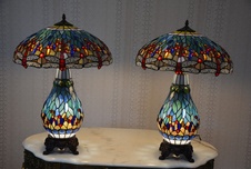 Tiffany lampy s vážkami - Velké-Svítící podstavec