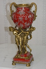 Zámecká váza s dámami - porcelán + bronz