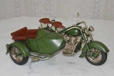 Retro kovový model - Motocykl se sajdou