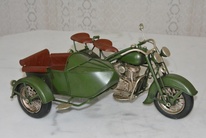Retro kovový model - Motocykl se sajdou