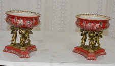 Zámecké mísy s amorky - porcelán + bronz