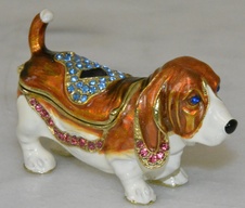 Mosazná dózička - Pejsek - ručně zdobená