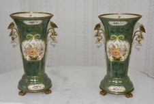 Zámecké vázy s motýly - porcelán + bronz