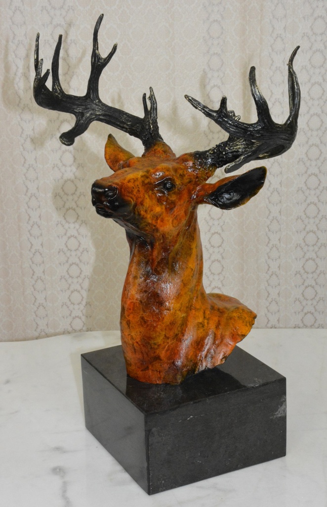 Bronzová socha - Trofej - jelen - UNIKÁT