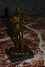 Zámecká bronzová soška-Houslista-Unikát