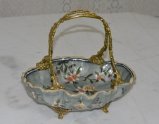 Zámecká miska s ptáčky - porcelán + bronz