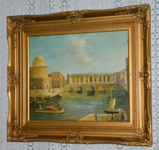 Zámecký obraz - Benátky - olej na plátně