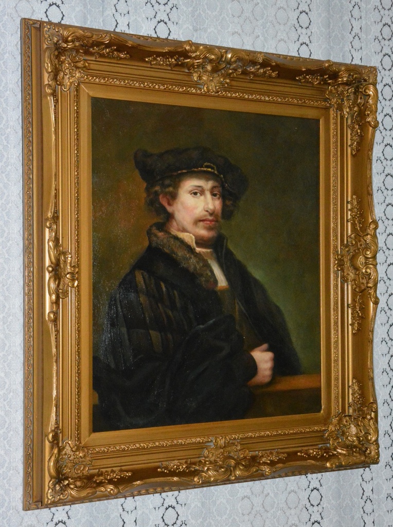 Zámecký obraz - Rembrandt-portrét - olej na plátně
