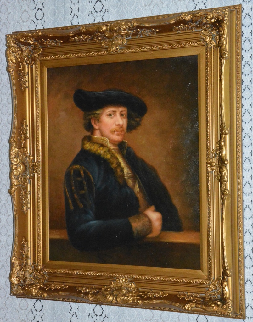 Zámecký obraz - Rembrandt-portrét - olej na plátně