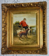 Zámecký obraz - Na honu - olej na desce