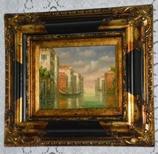 Zámecký obraz - Benátky - olej na desce