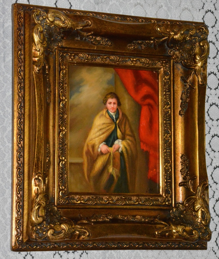 Zámecký obraz - Šlechtic - olej na desce