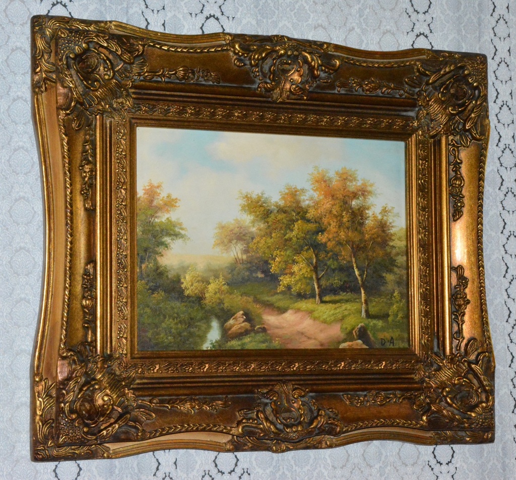 Zámecký obraz - Romantika - olej na desce