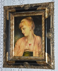Zámecký obraz - Dívka - olej na desce