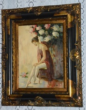 Zámecký obraz - Baletka - olej na desce