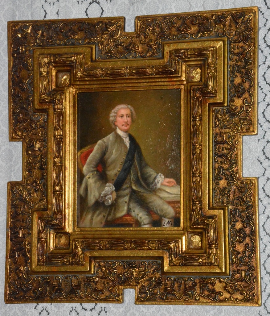 Zámecký obraz - Kníže - olej na desce