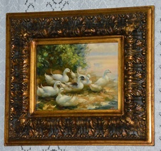 Zámecký obraz - Kačeny - olej na desce