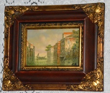 Zámecký obraz - Benátky - olej na desce