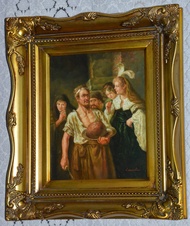 Zámecký obraz - olej na desce