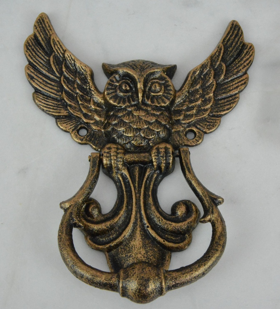 Litinové klepadlo na dveře - Sova