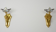 Zámecké nástěnné lampy s bohyní - porcelán + bronz