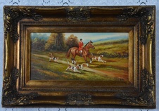 Zámecký obraz - Hon - olej na desce