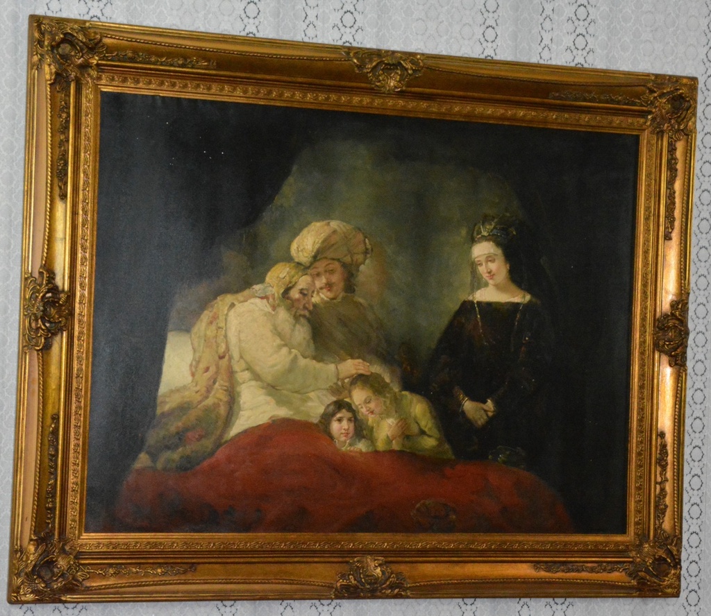 Zámecký obraz - Rodina - olej na plátně - 145 cm