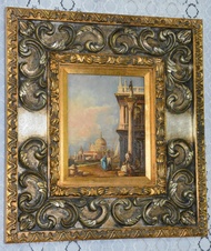 Zámecký obraz - Benátky - olej na desce