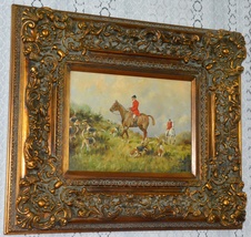 Zámecký obraz - Hon - olej na desce