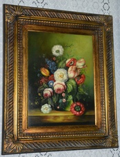 Zámecký obraz - Zátiší - olej na desce