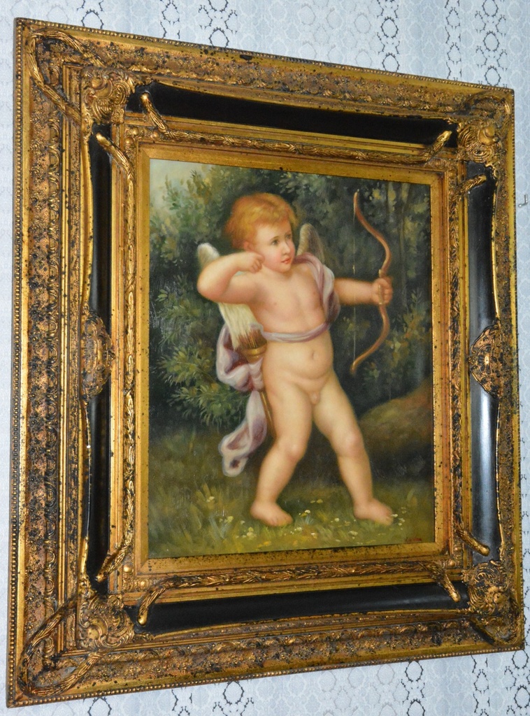 Zámecký obraz - Amor - olej na plátně