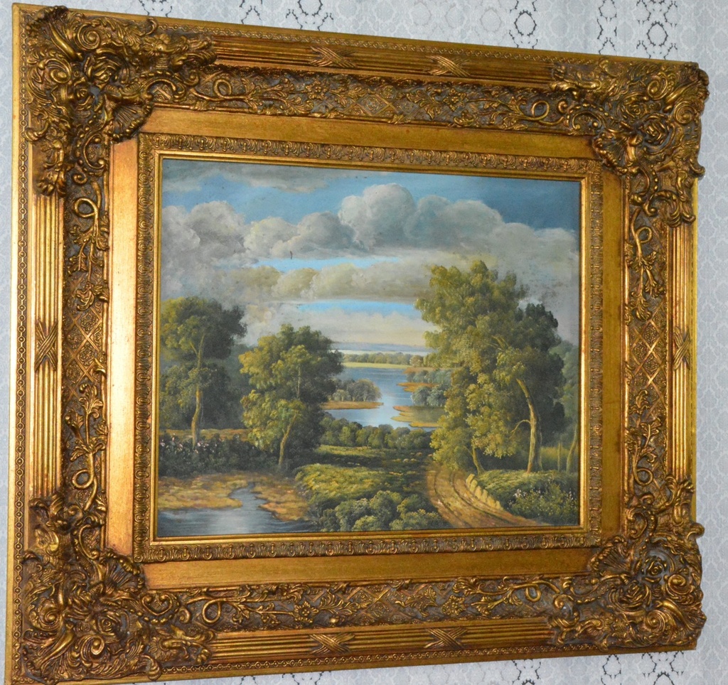 Zámecký obraz - Romantika - olej na plátně