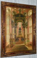Zámecký obraz - Chrám - olej na plátně