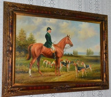 Zámecký obraz - Hon - olej na plátně