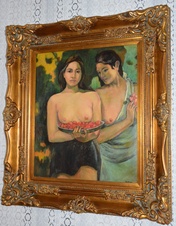 Zámecký obraz - Dámy - olej na plátně