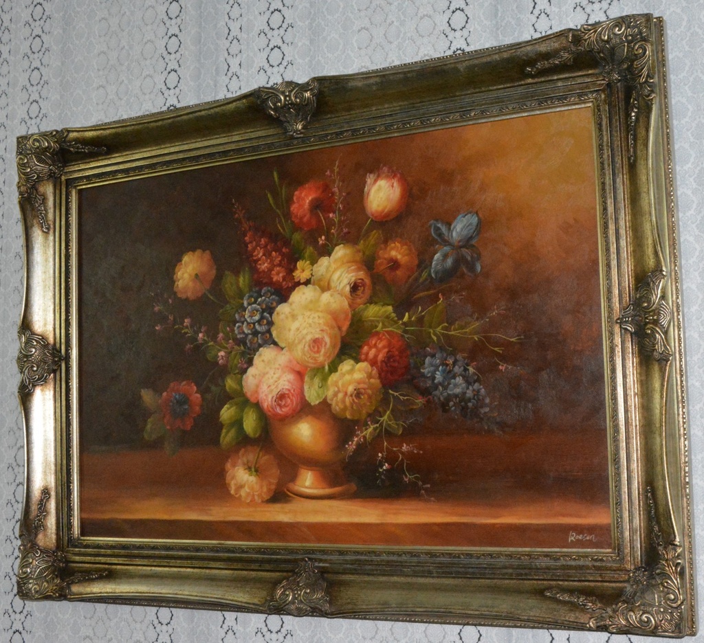 Zámecký obraz - Zátiší- olej na plátně