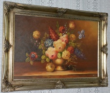 Zámecký obraz - Zátiší- olej na plátně