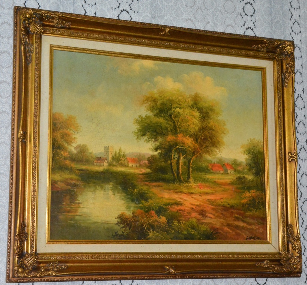 Zámecký obraz - Romantika - olej na plátně