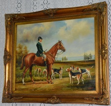 Zámecký obraz - Hon - olej na plátně