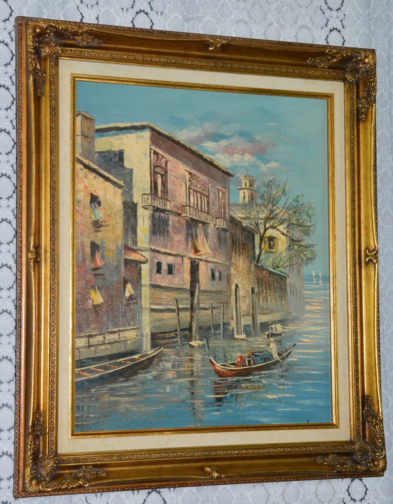Zámecký obraz - Imprese - Benátky - olej na plátně